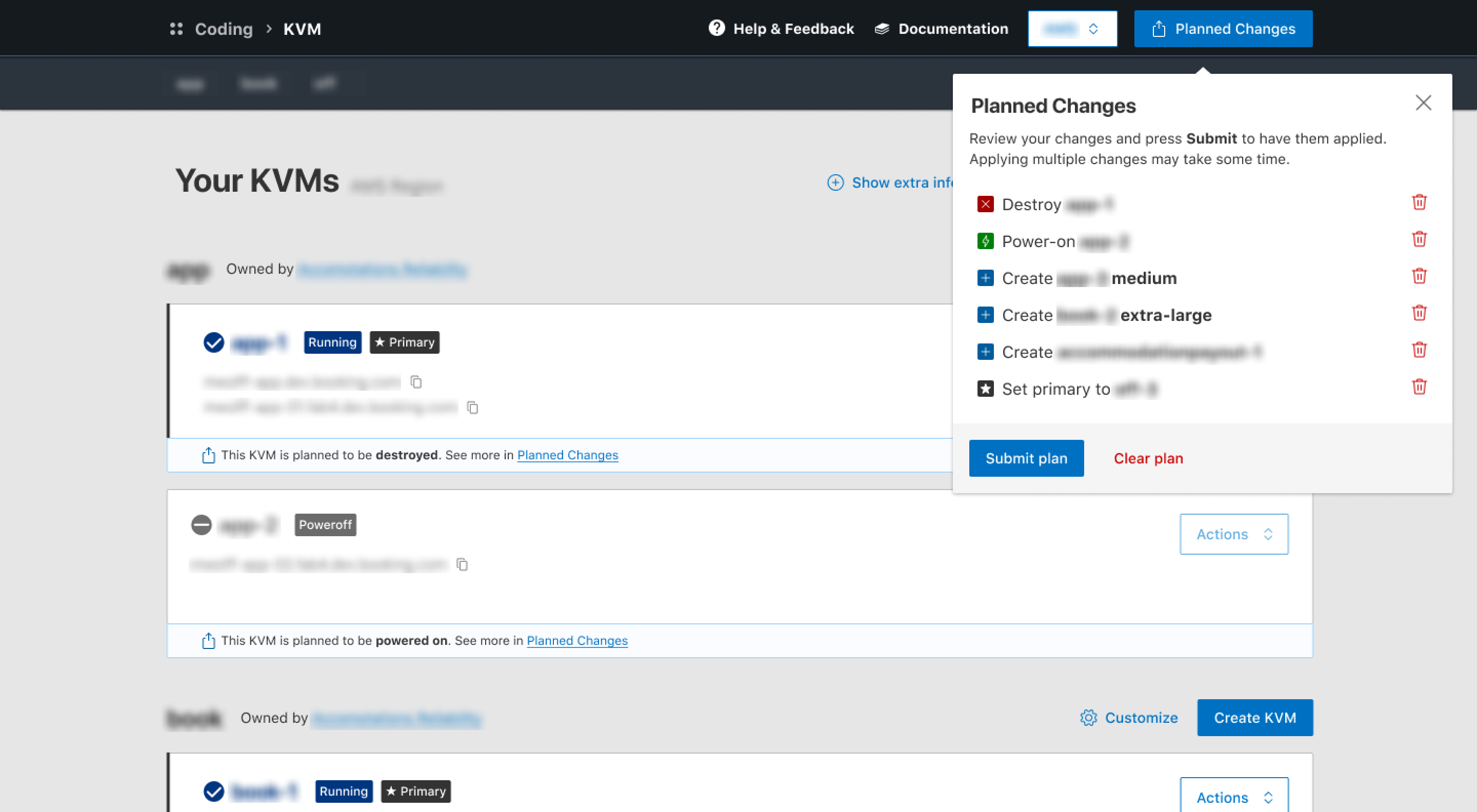 Homepage for VM Provisioning UI